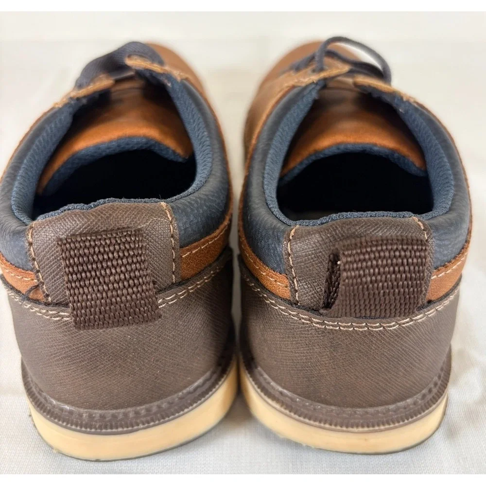 Holiday 2M Youth Boy's  Brown No-Tie Bungee Laces Memory Foam Dress Shoes Sonoma